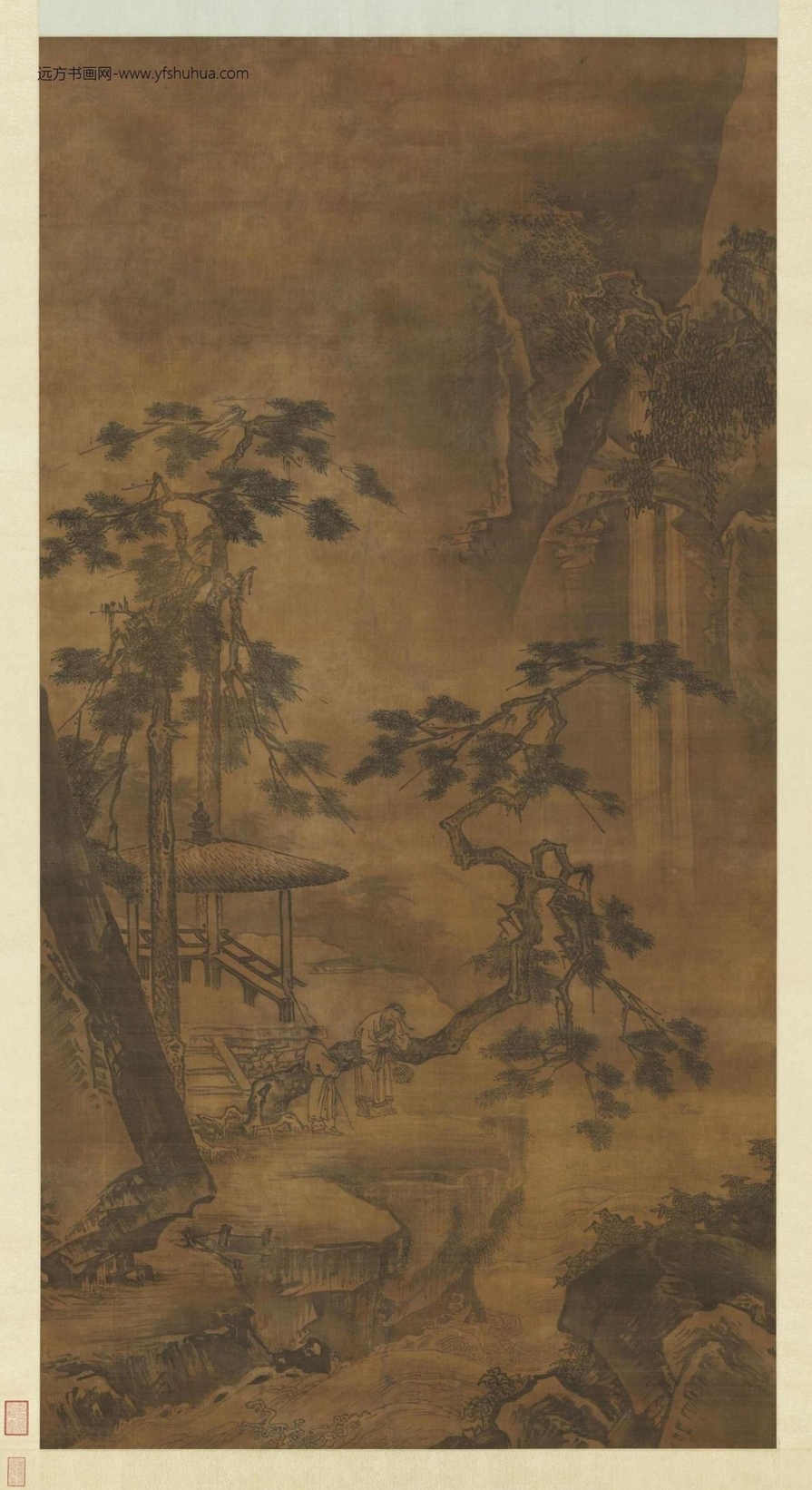 明_戴进_抚松观瀑图