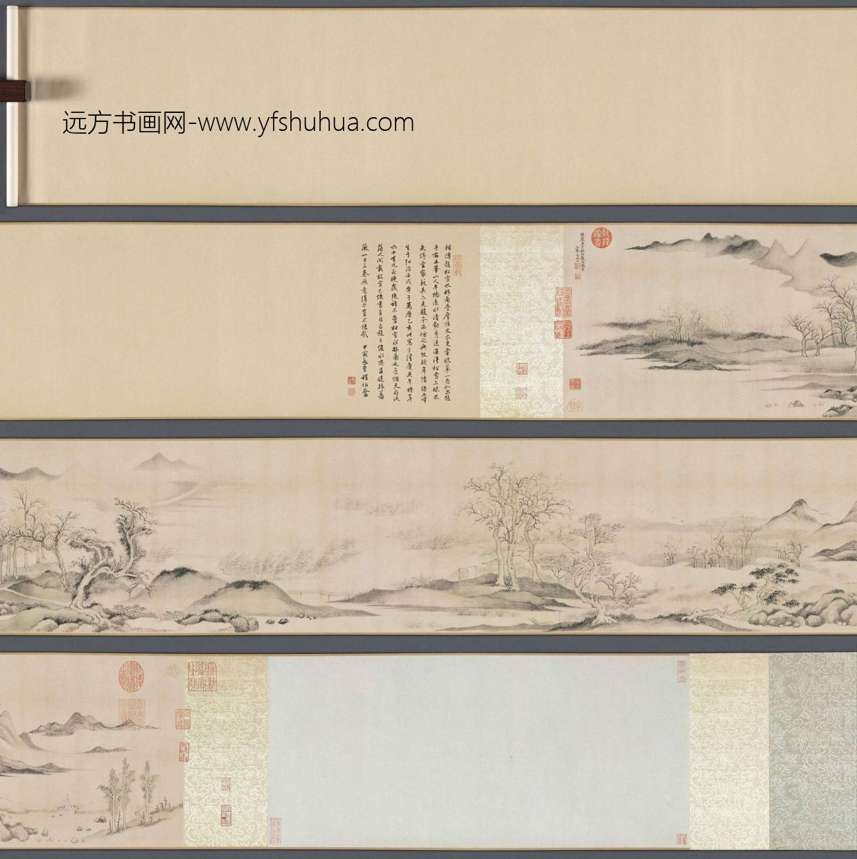 明_文伯仁_仿赵孟頫水村图（平桥远水）