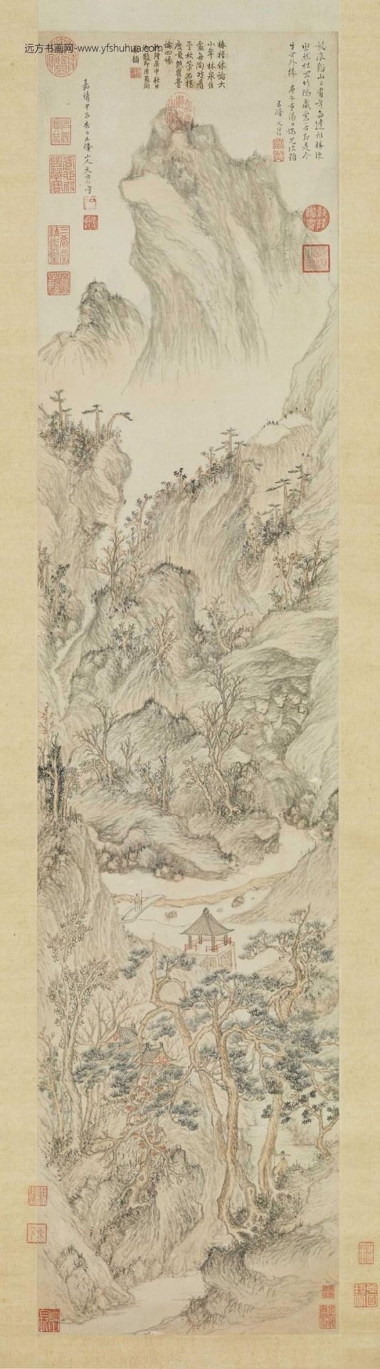 明_文伯仁_松冈竹坞图