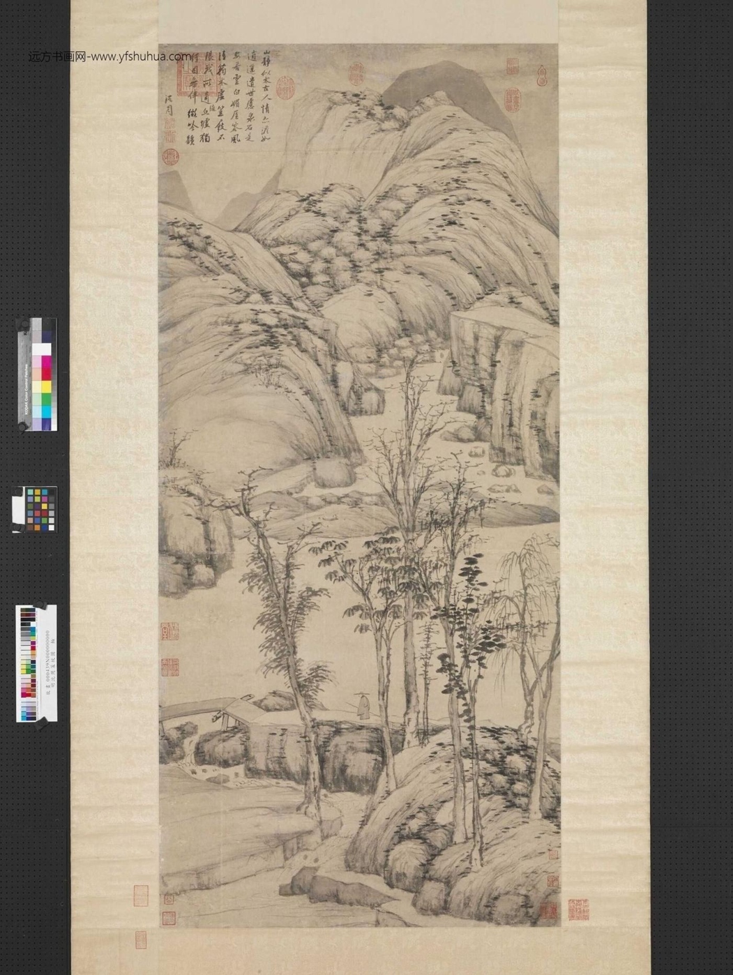 明_沈周_策杖图