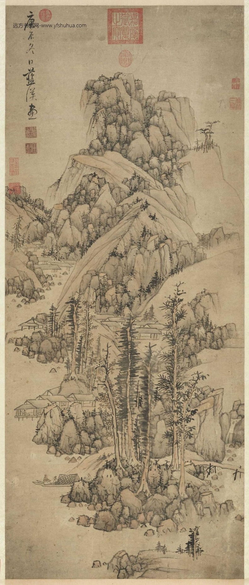 明_蓝瑛_山水图（庚辰冬日）