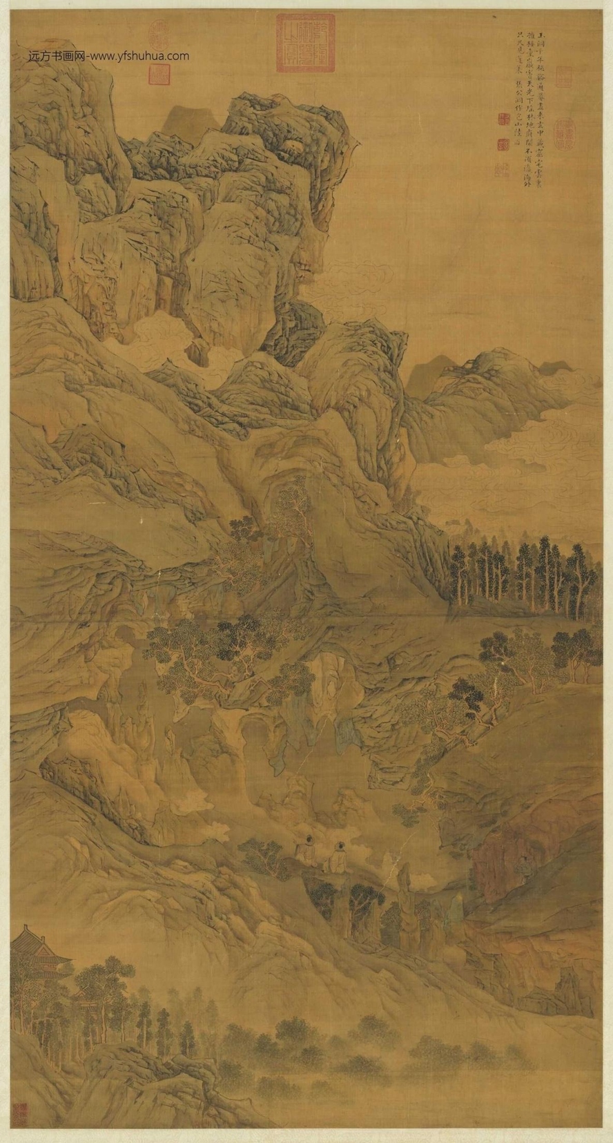 明_陆治_仙山玉洞图轴
