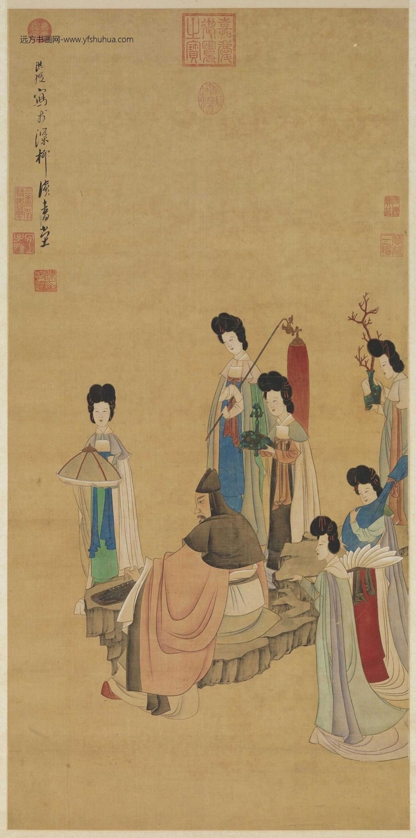 明_陈洪绶_抚琴图