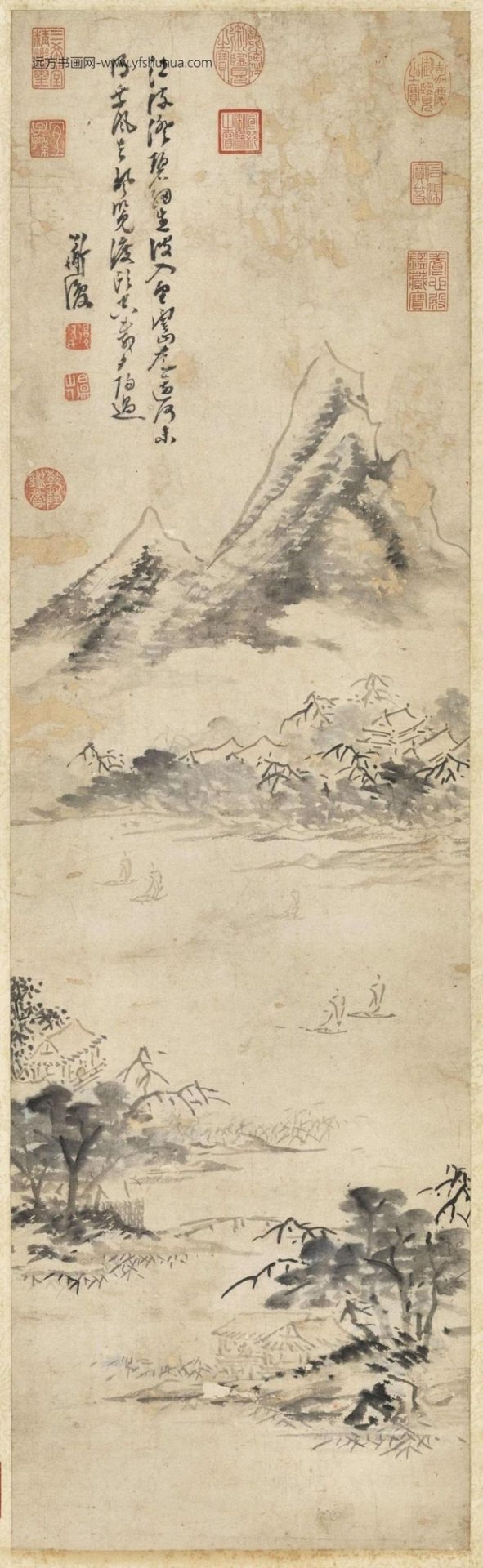 明_陈淳_江流澄碧图