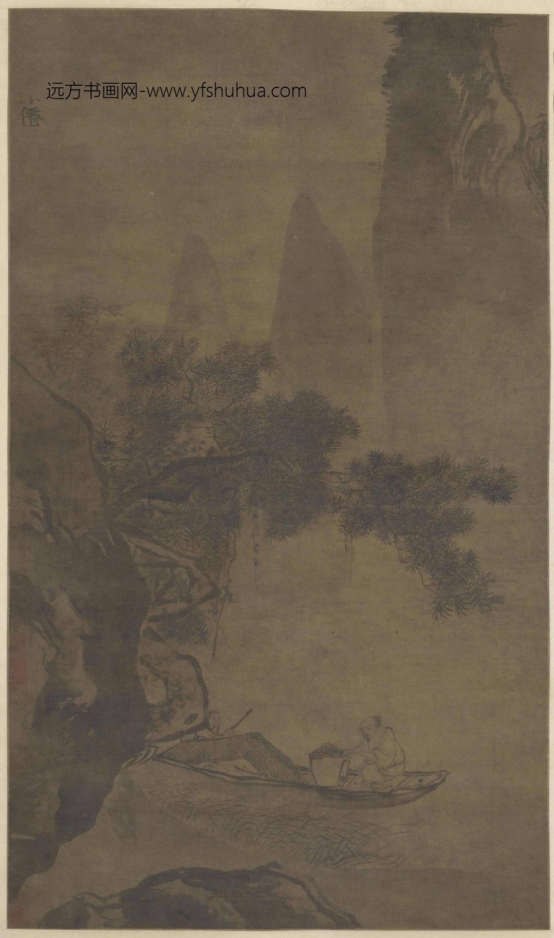 松溪渔炊图轴（1开）-0