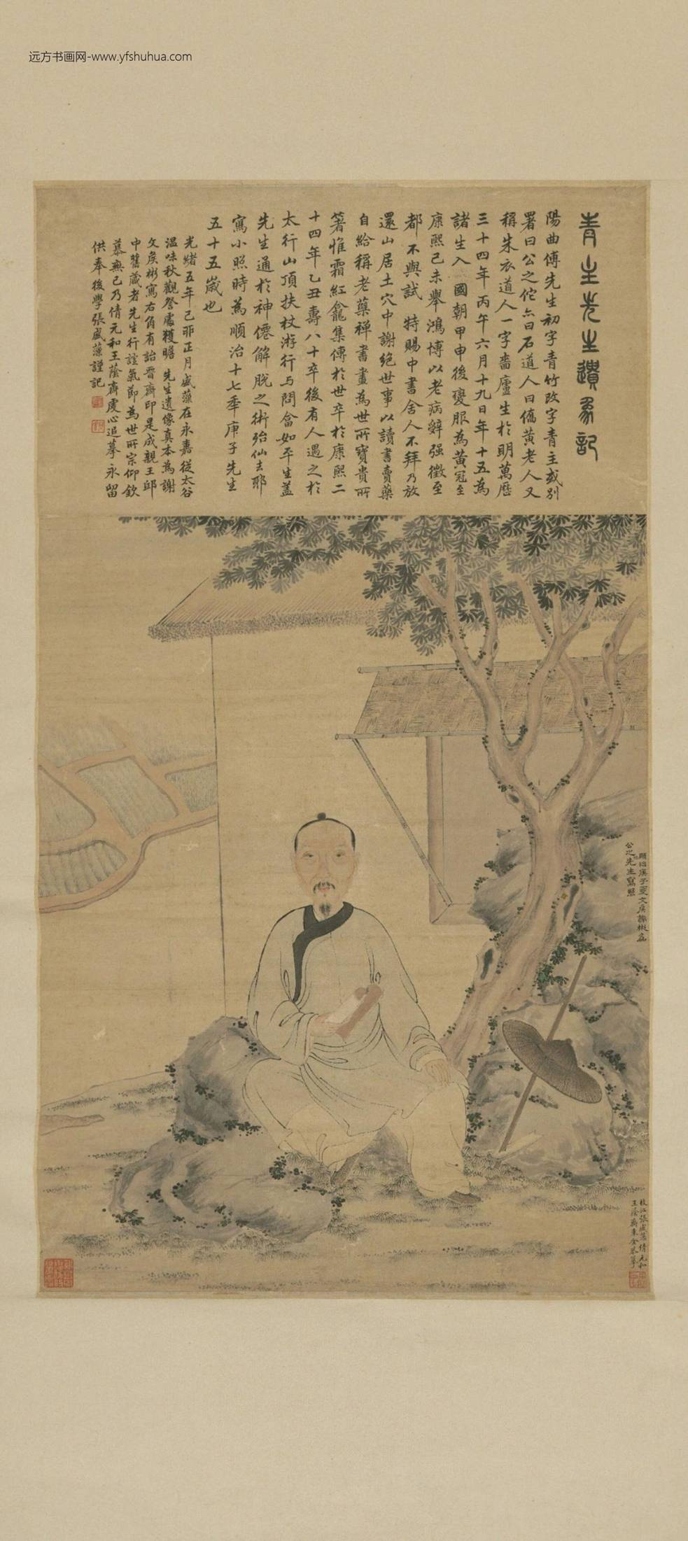 清-王荫斋摹谢彬画傅山像轴-新00146134 清-王荫斋摹谢彬画傅山像轴-新00146134