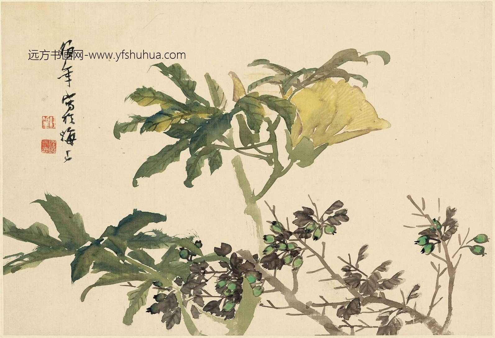 清_任伯年_花卉十二开_1 清_任伯年_花卉十二开_1