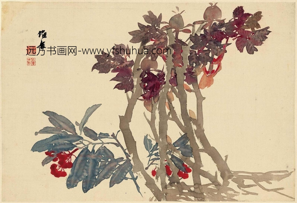 清_任伯年_花卉十二开_4 清_任伯年_花卉十二开_4