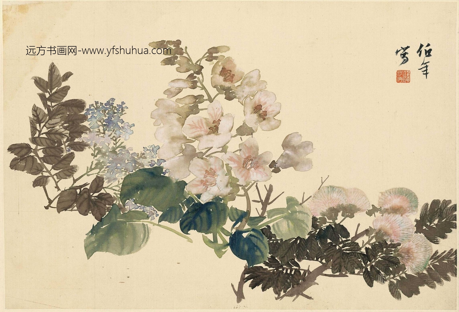 清_任伯年_花卉十二开_9 清_任伯年_花卉十二开_9