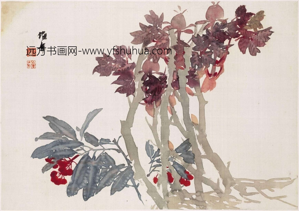 清_任伯年_花卉图册12帧_1 清_任伯年_花卉图册12帧_1