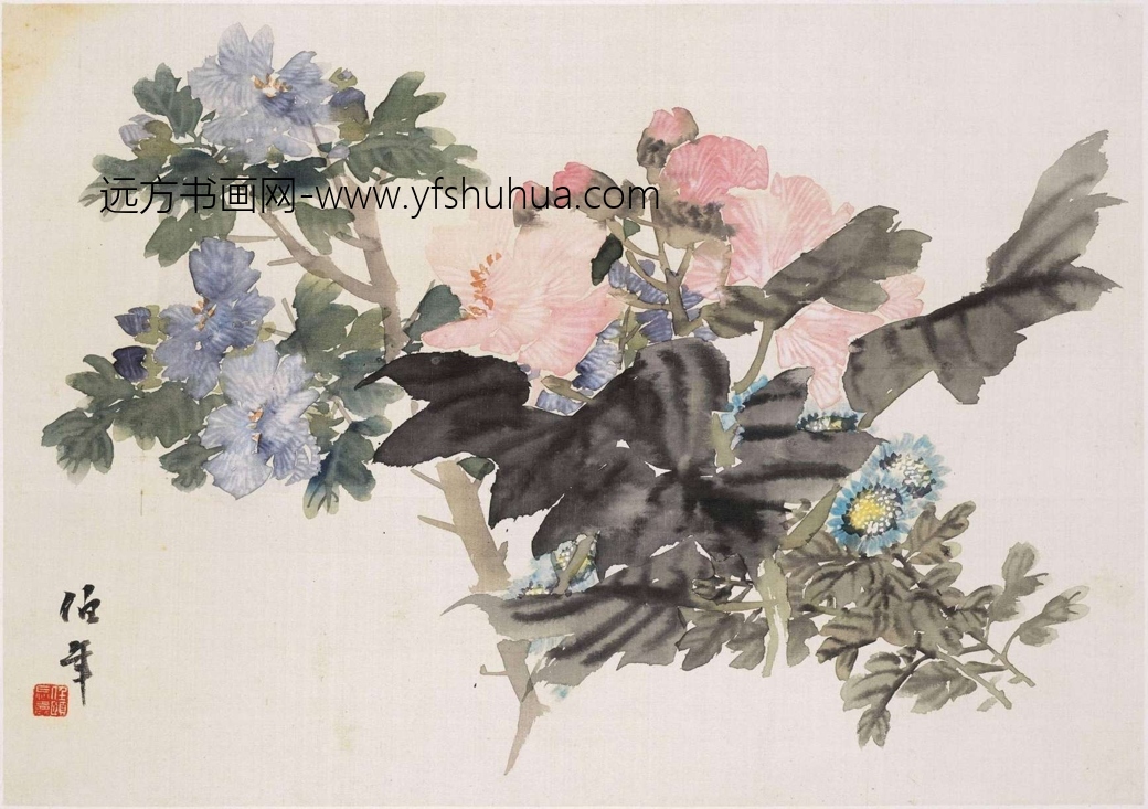 清_任伯年_花卉图册12帧_10 清_任伯年_花卉图册12帧_10