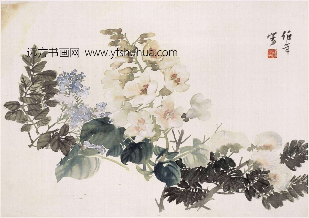清_任伯年_花卉图册12帧_5 清_任伯年_花卉图册12帧_5