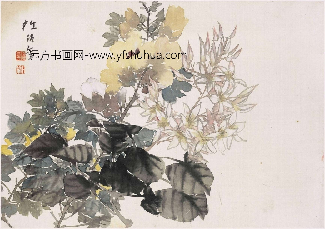 清_任伯年_花卉图册12帧_6 清_任伯年_花卉图册12帧_6