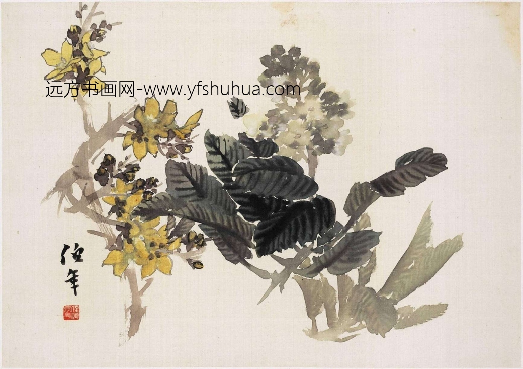清_任伯年_花卉图册12帧_8 清_任伯年_花卉图册12帧_8