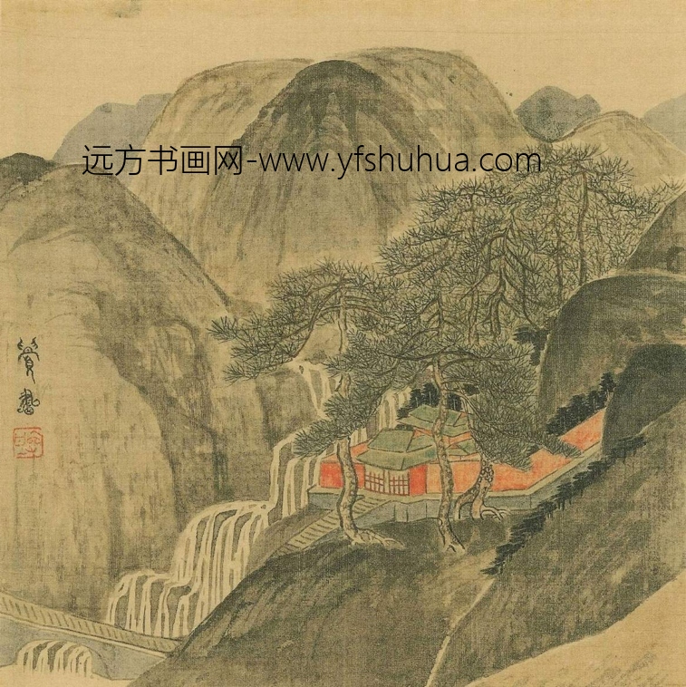 清_傅山_山水花卉十六开_5 清_傅山_山水花卉十六开_5