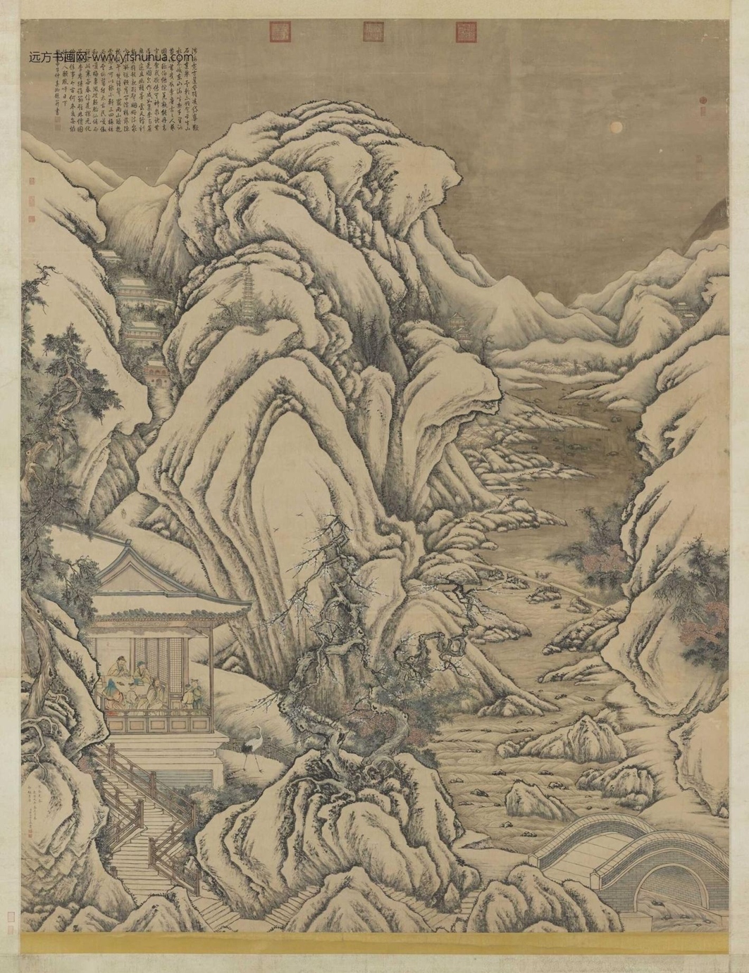 清_唐岱_仿李唐寒谷先春图