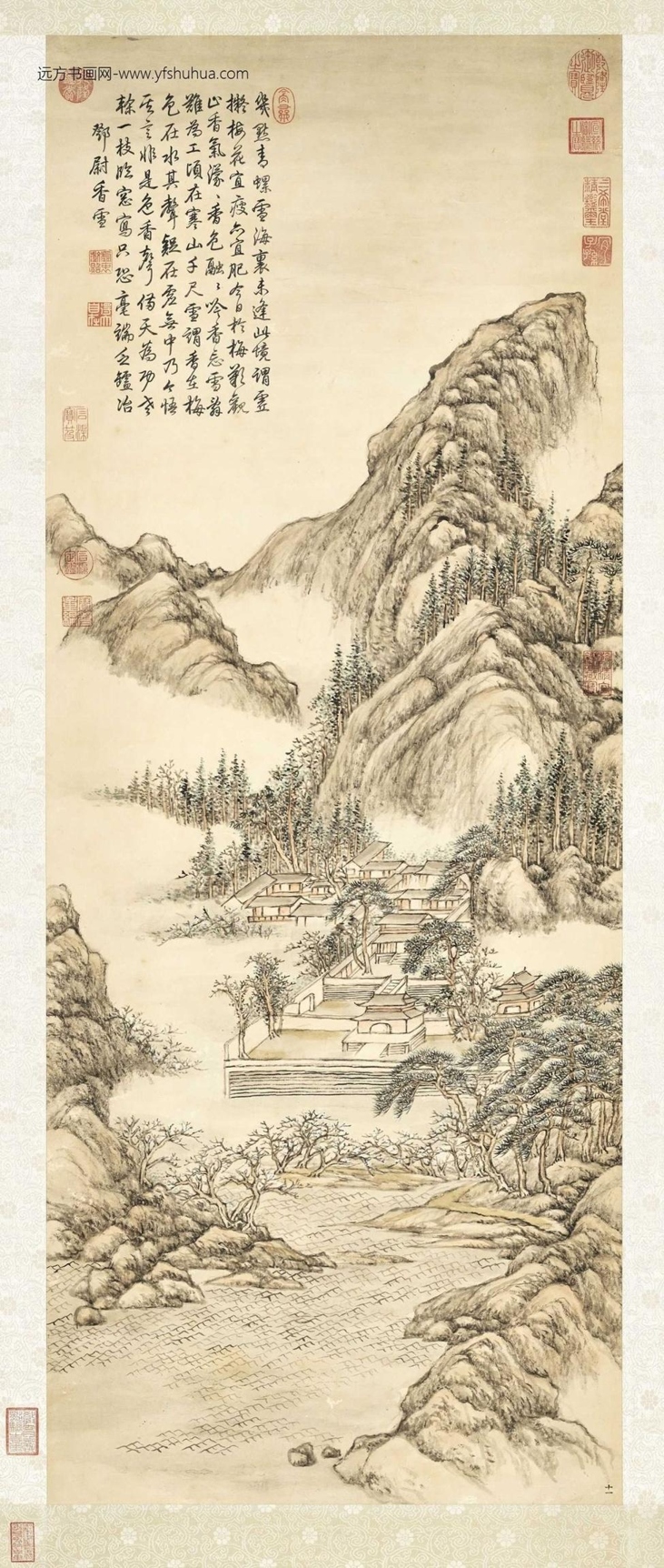 清_张宗苍_邓尉香雪图