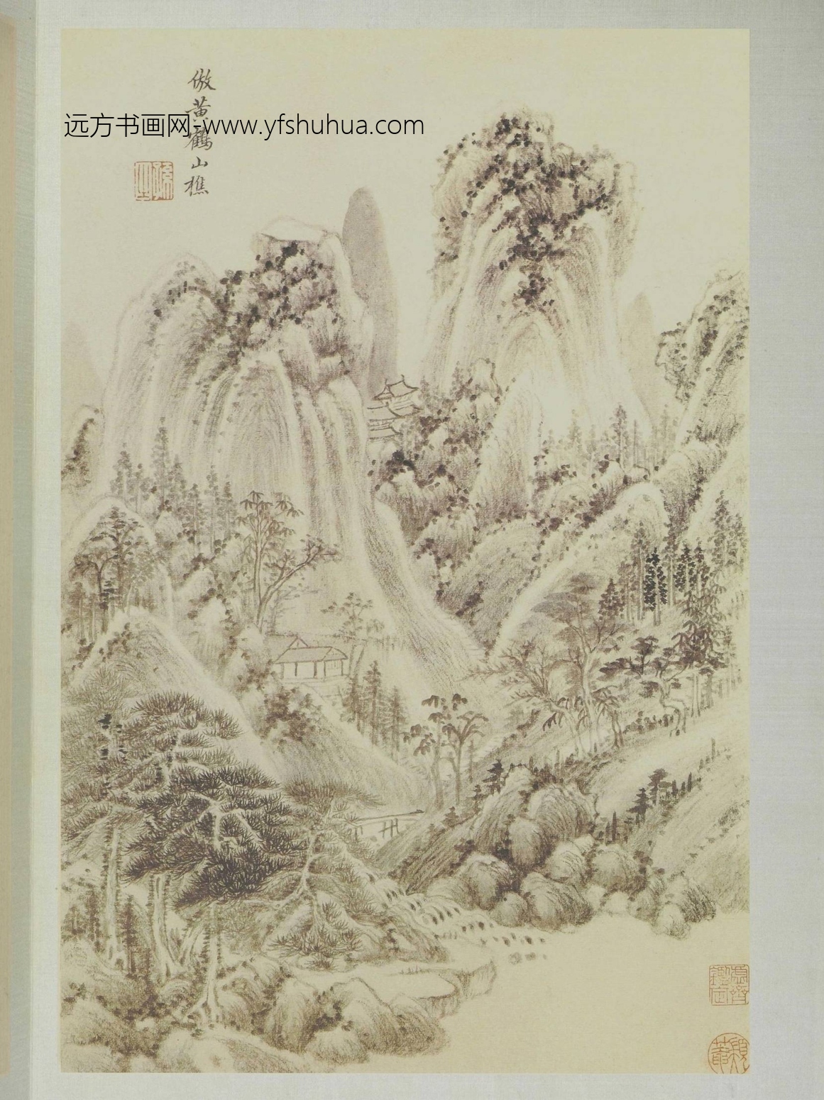 清_王时敏_仿古山水册十二开（壬辰首春）_12