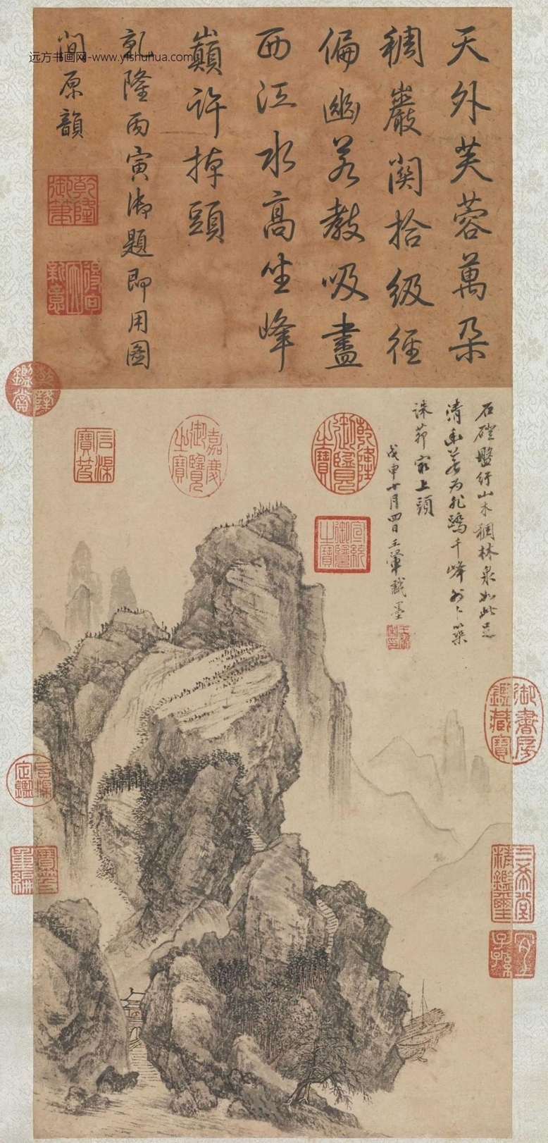 清_王翚_石磴林泉图