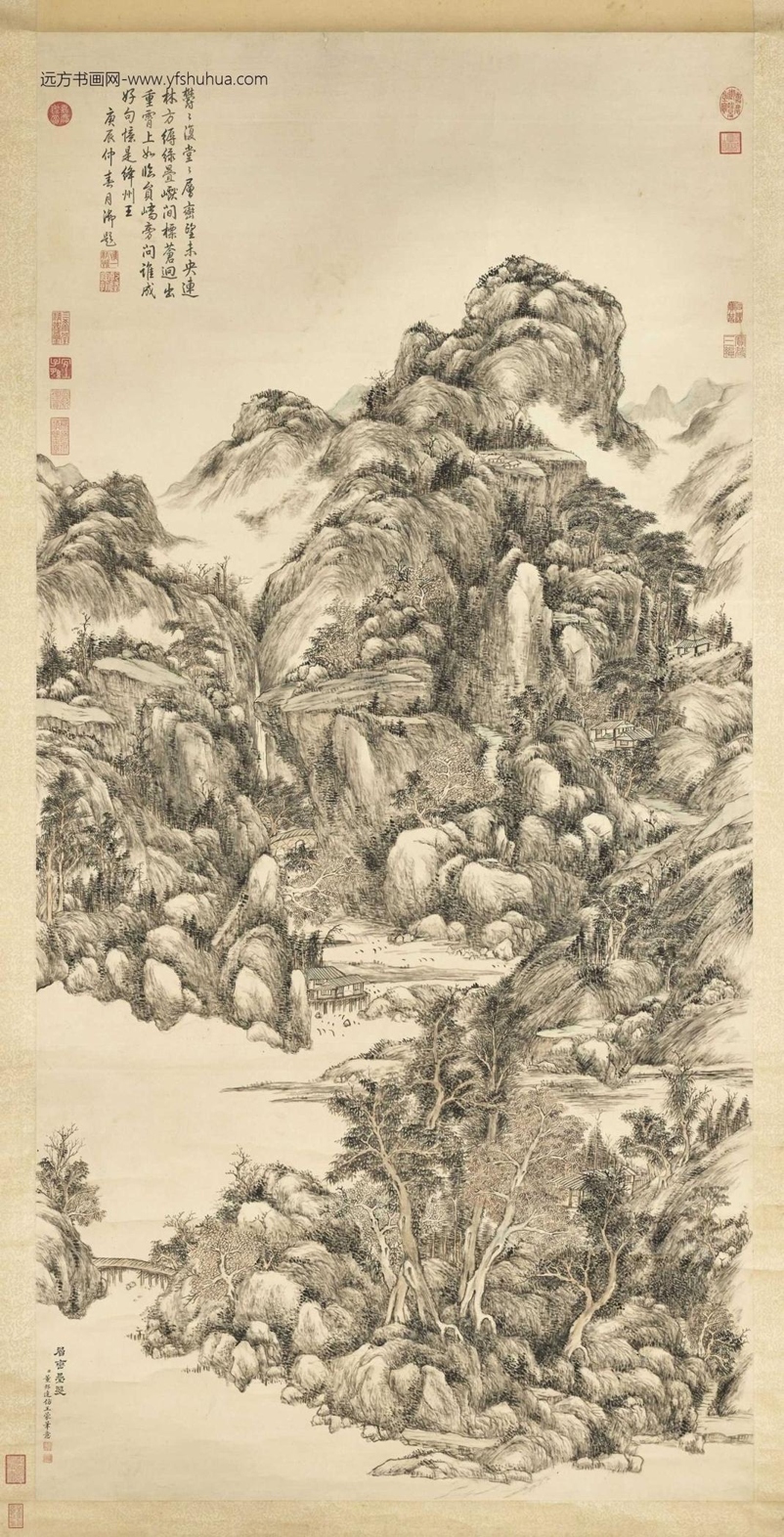 清_董邦达_倣王蒙层峦叠翠图