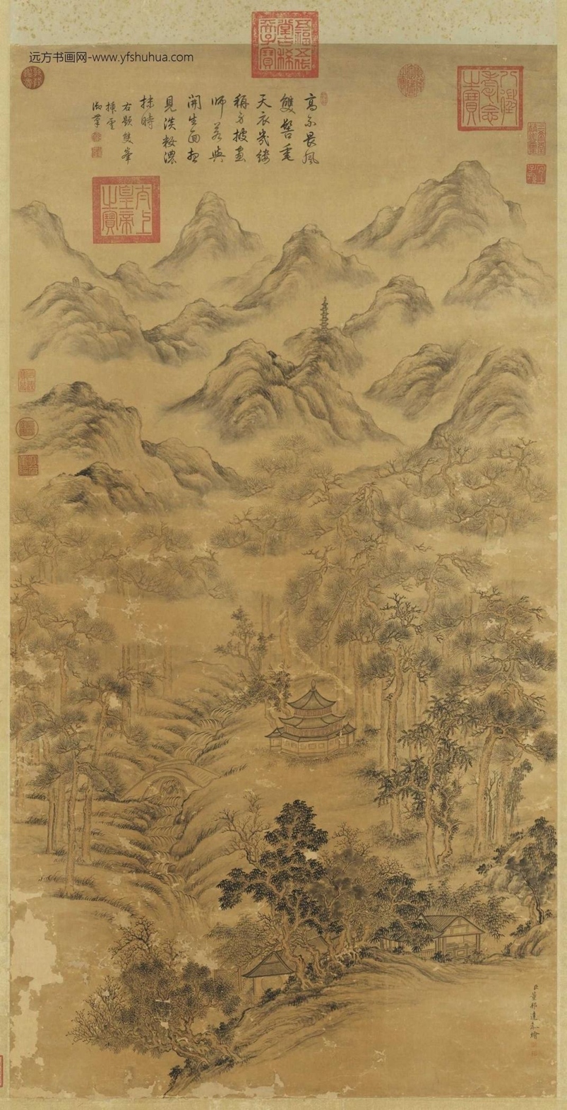 清_董邦达_双峰插云图