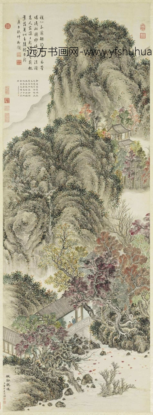 清_董邦达_枫谿观瀑图