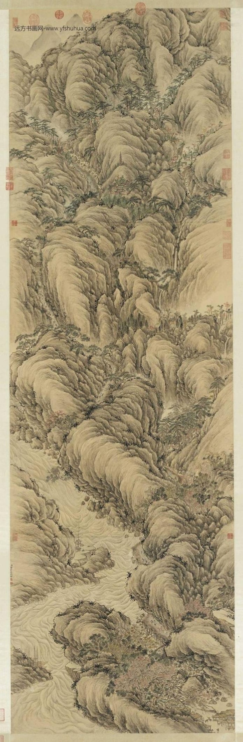 清_董邦达_江关行旅轴
