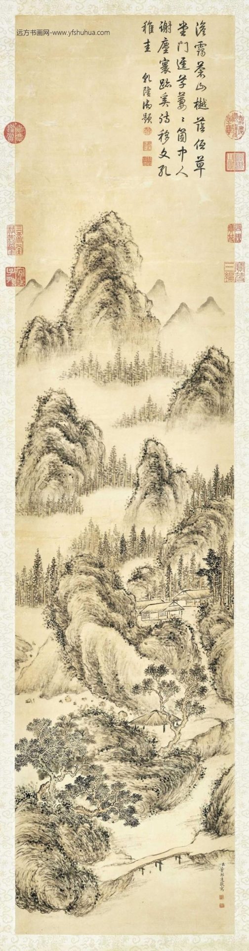 清_董邦达_清董邦达断桥残雪御题轴
