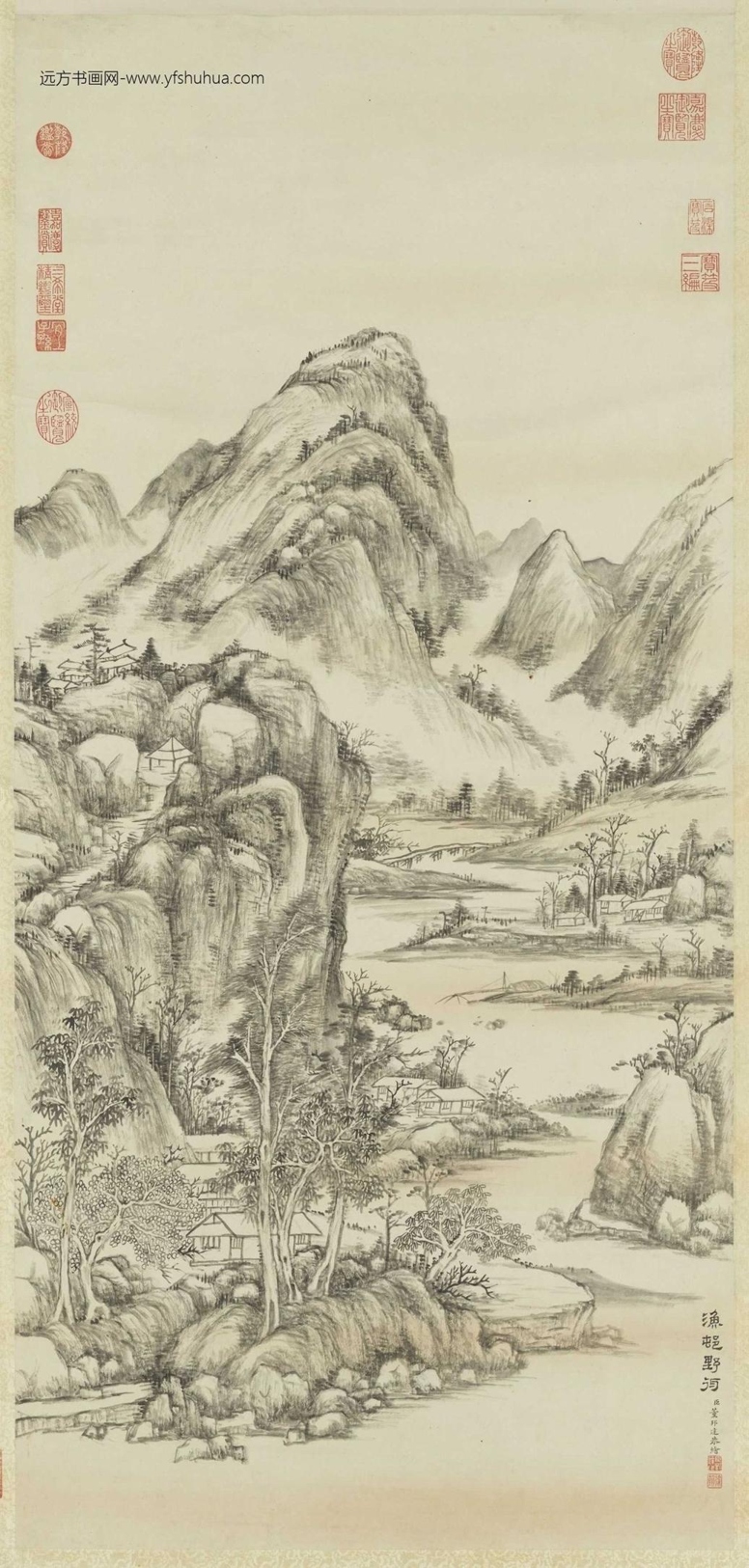 清_董邦达_渔村野彴图