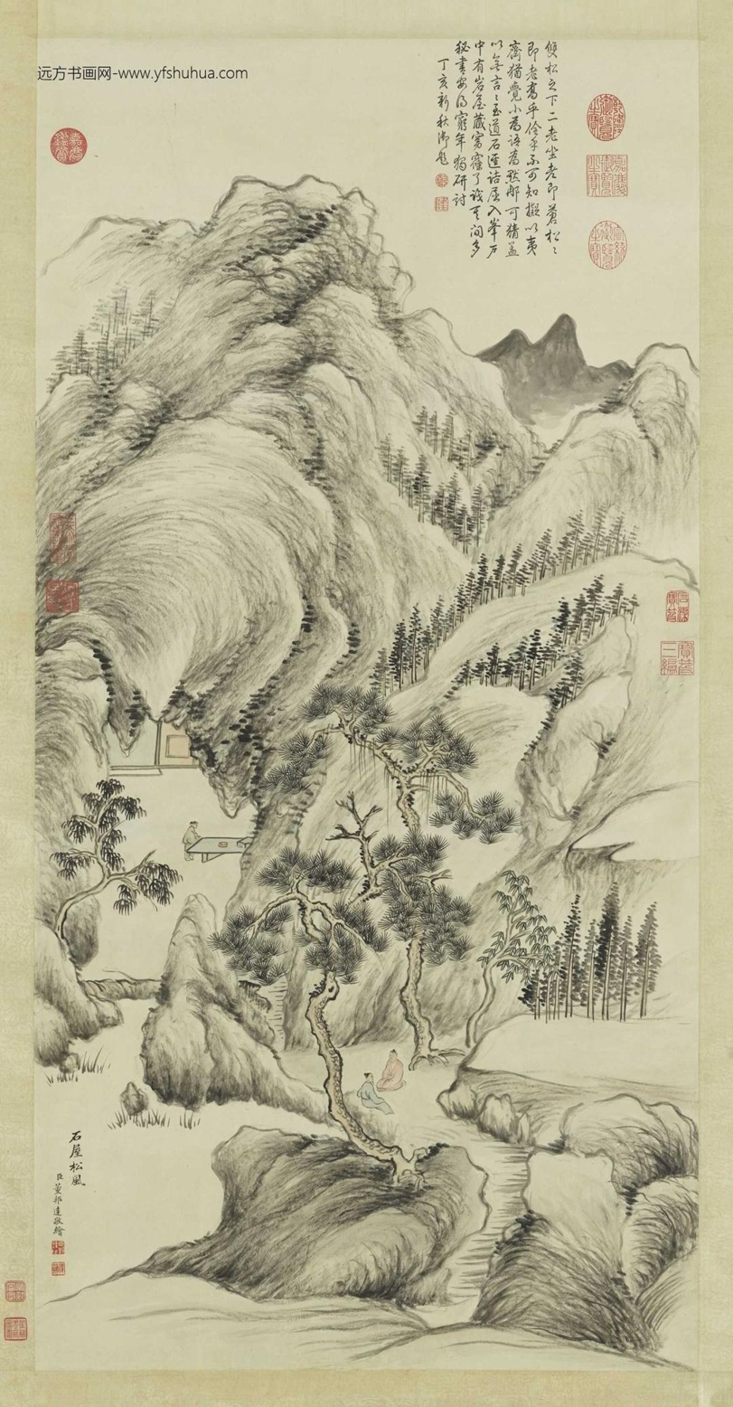 清_董邦达_石屋松风图