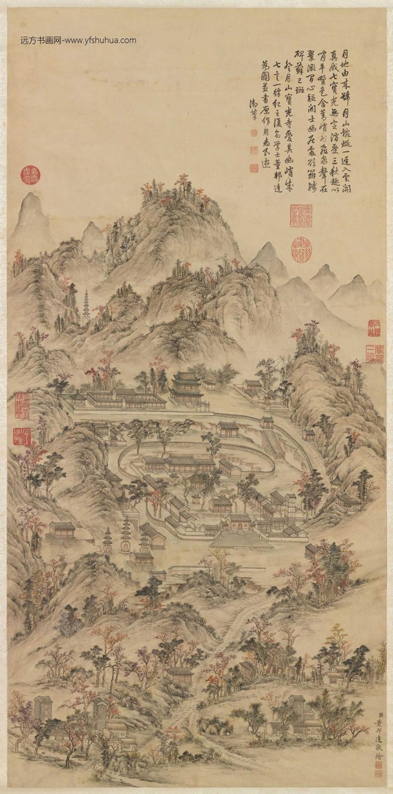 清_董邦达_绘御笔宝光寺诗图