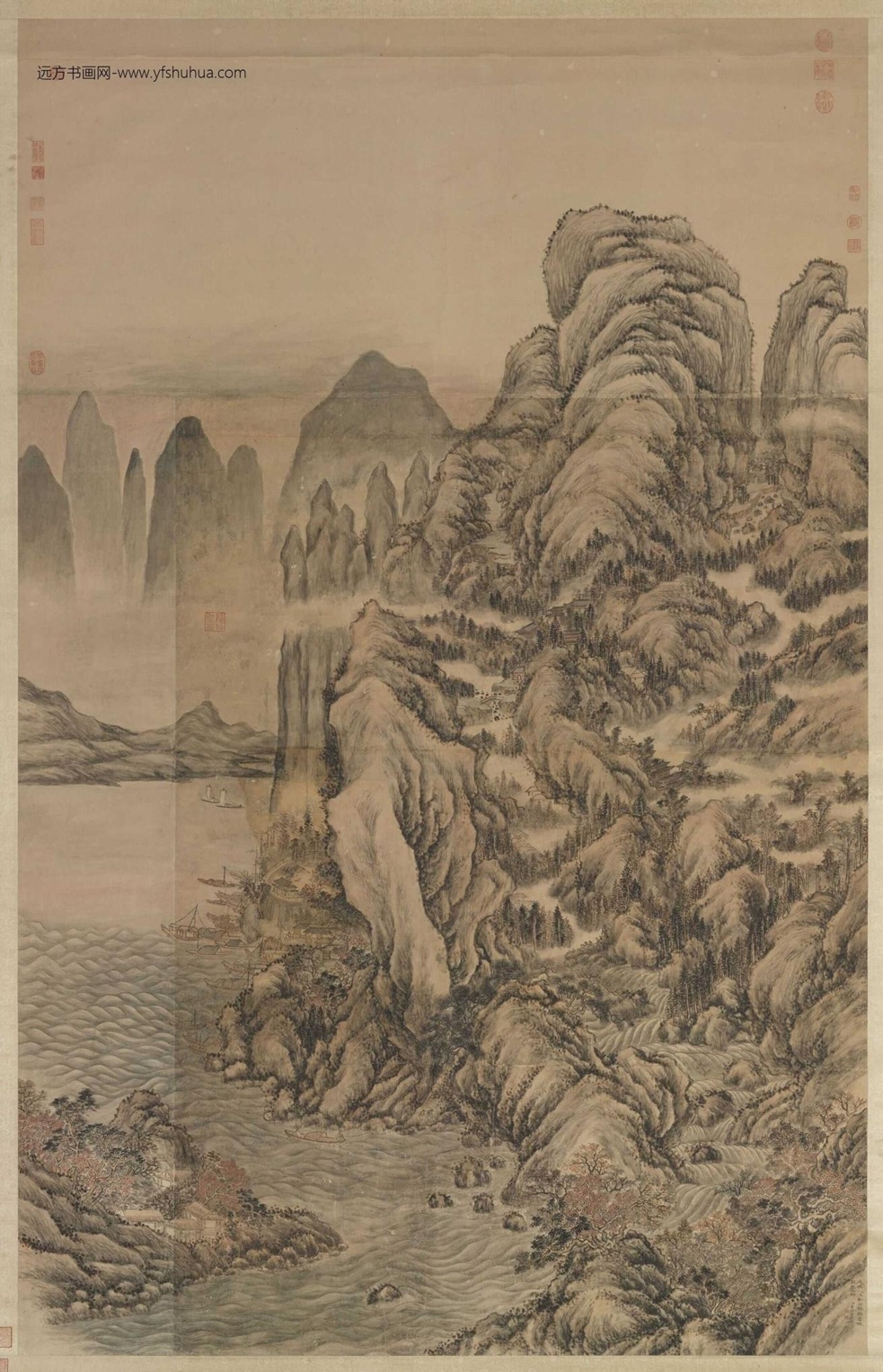 清_董邦达_返照归云图轴