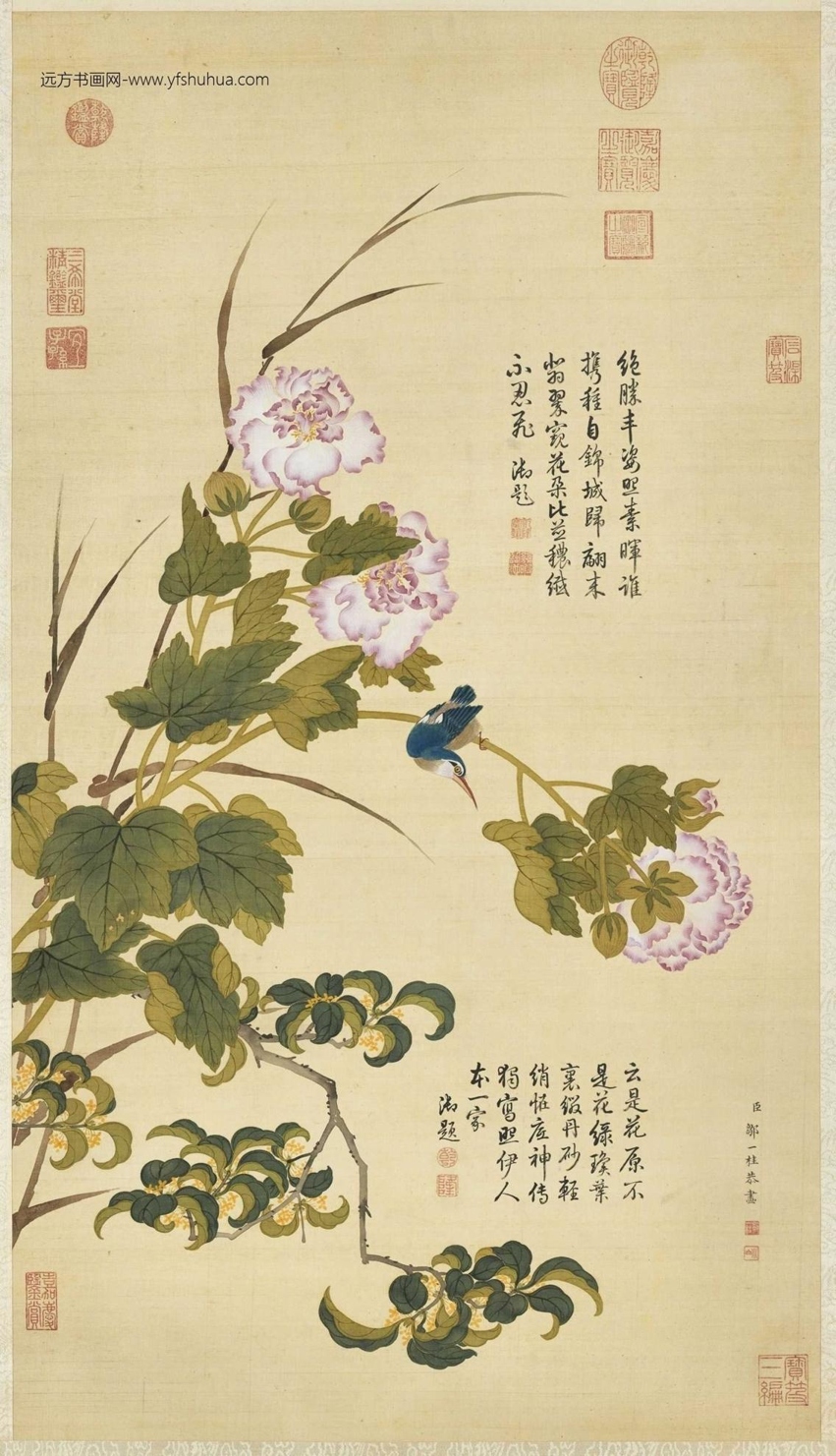 清_邹一桂_芙蓉丹桂图 清_邹一桂_芙蓉丹桂图