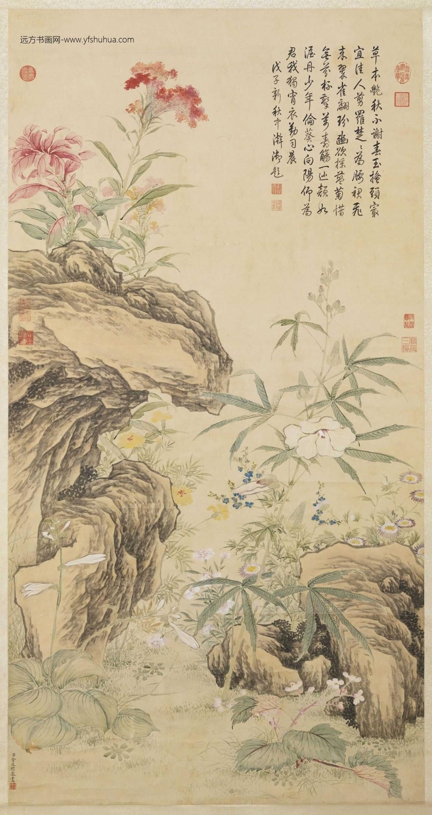 清_金廷标_秋华高宗御题轴