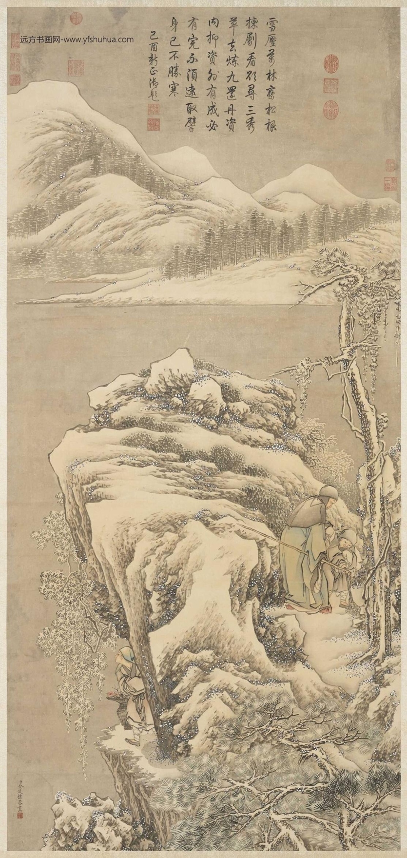 清_金廷标_遥圃采芝图轴