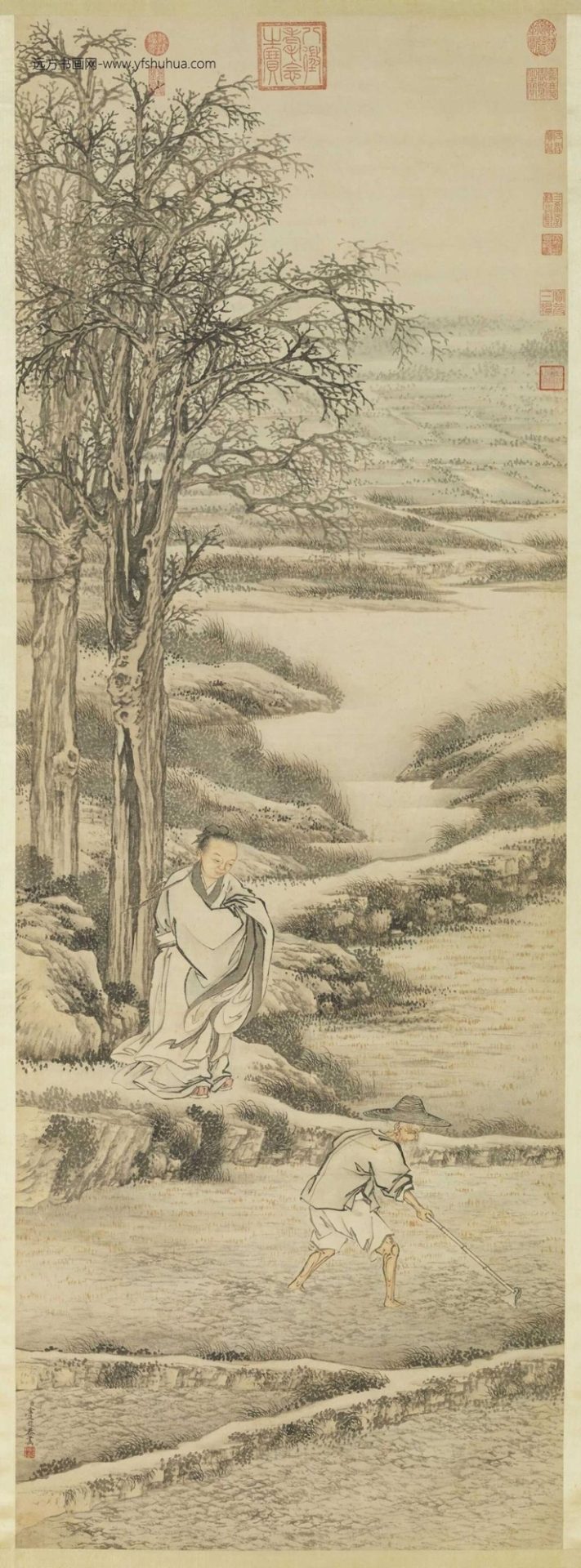 清_金廷标_高贤遇隐图轴