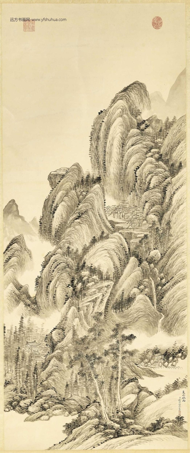 清_钱维城_夏山欲雨轴