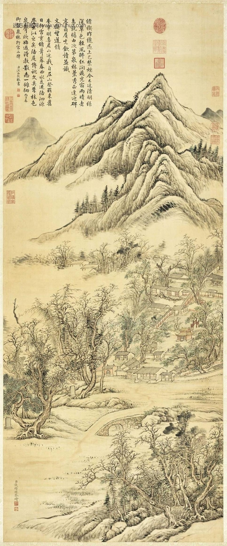 清_钱维城_泉林景图