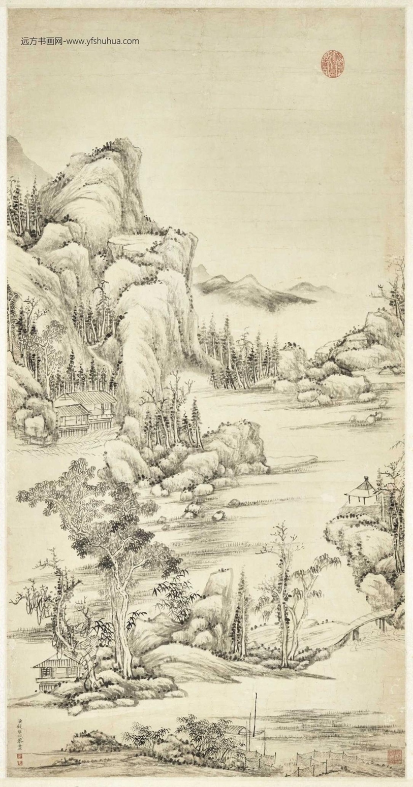 清_钱维城_渔汀秋霁图