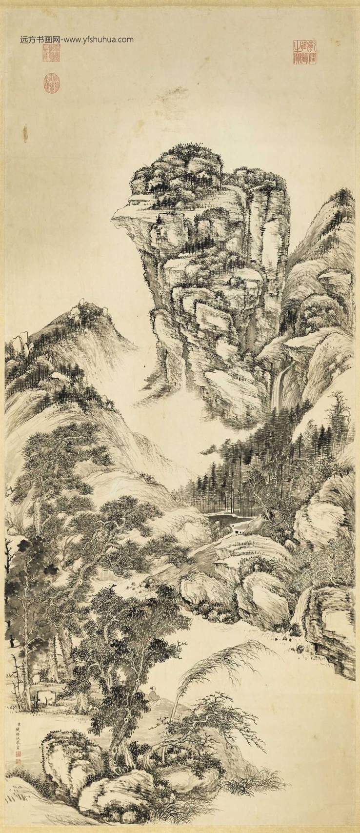 清_钱维城_观泉图