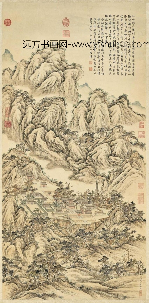 清_钱维城_豫省白云寺图轴