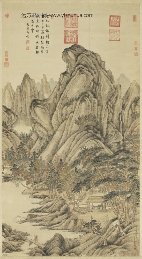 清唐岱仿王蒙山水轴 清唐岱仿王蒙山水轴