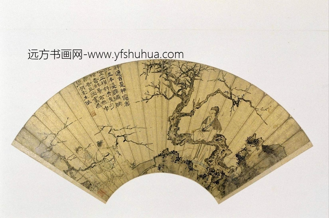 谢时臣《选梅折枝图》扇页 谢时臣《选梅折枝图》扇页