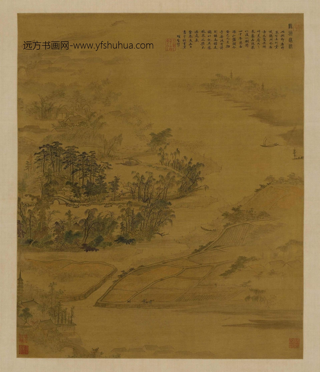 项圣谟放鹤洲图轴