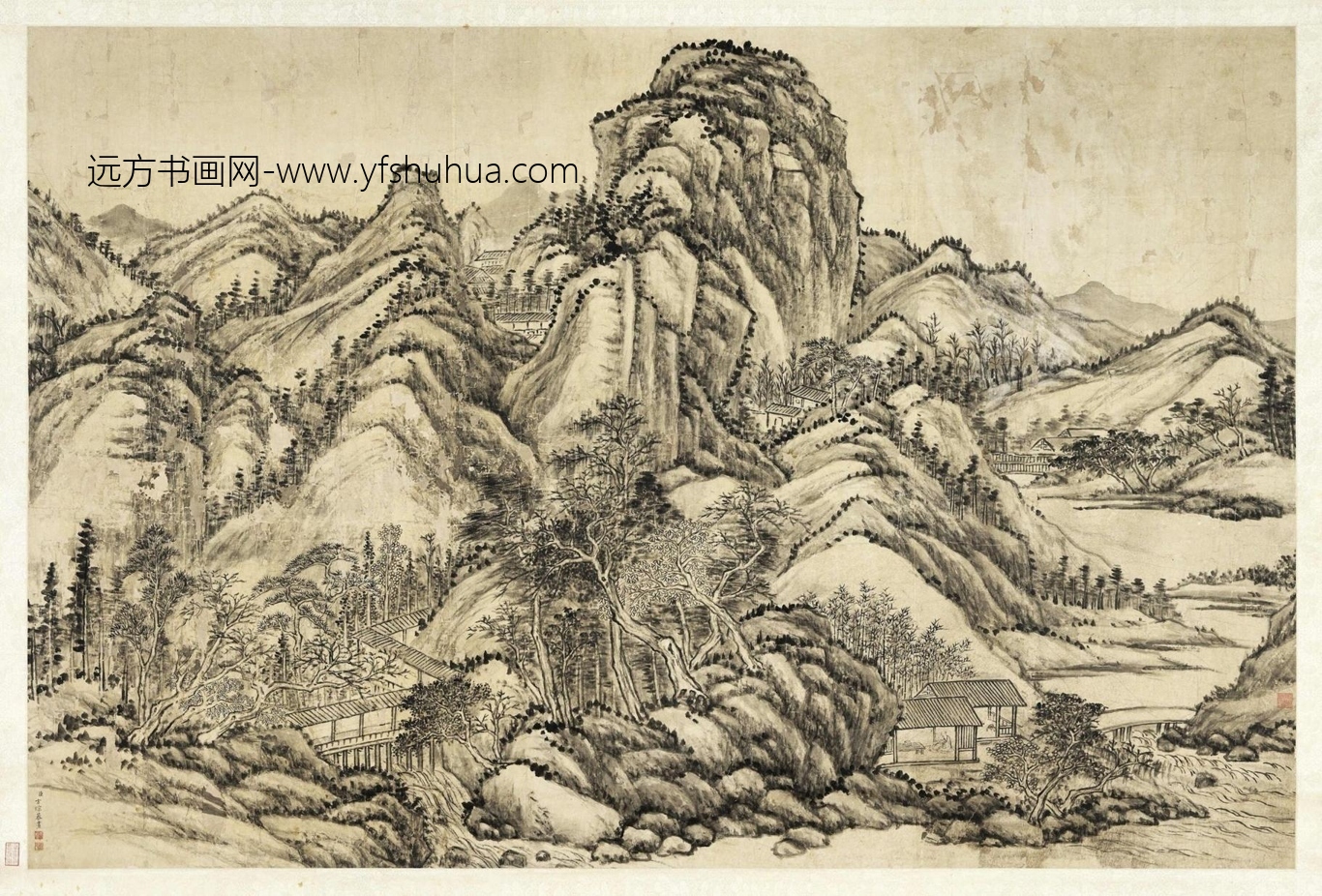 1687__清.方琮溪山书屋轴.中画00011000000__C2A000110N000000000PAA