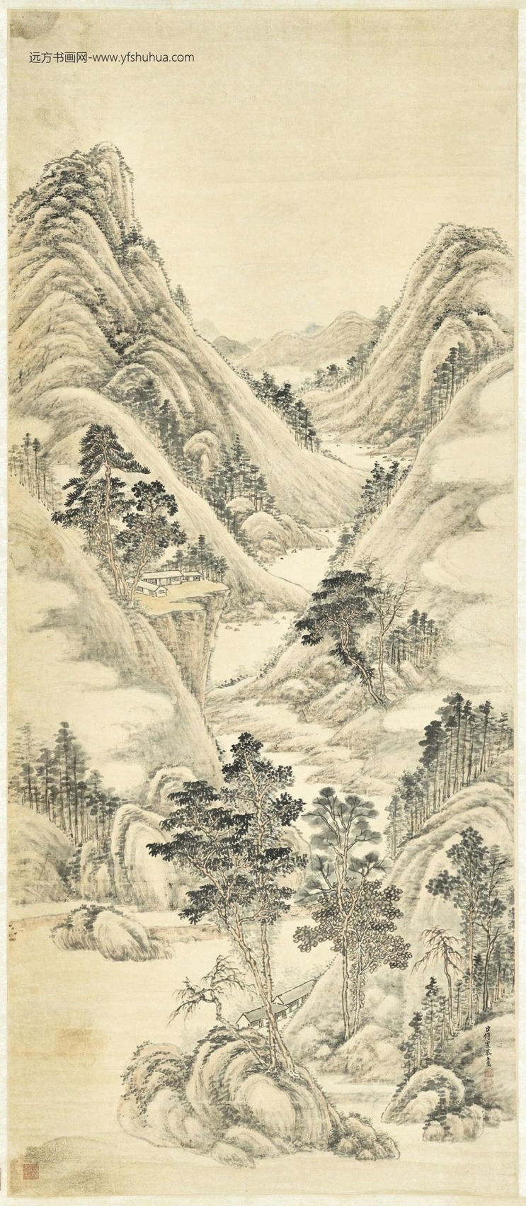 1765__清.傅雯秋日山居轴.中画00019500000__C2A000195N000000000PAA