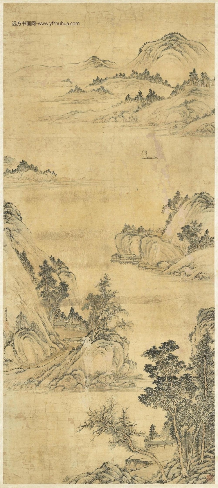 1766__清.傅雯远浦归帆轴.中画00019600000__C2A000196N000000000PAA