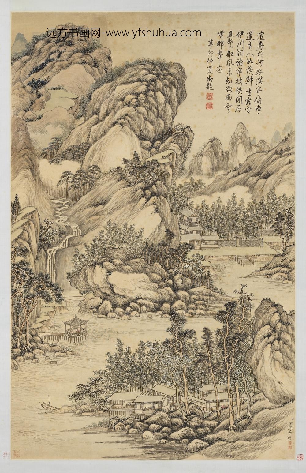 __清.方琮画山水轴.清.方琮画山水轴赠画__AANPAA __清.方琮画山水轴.清.方琮画山水轴赠画__AANPAA