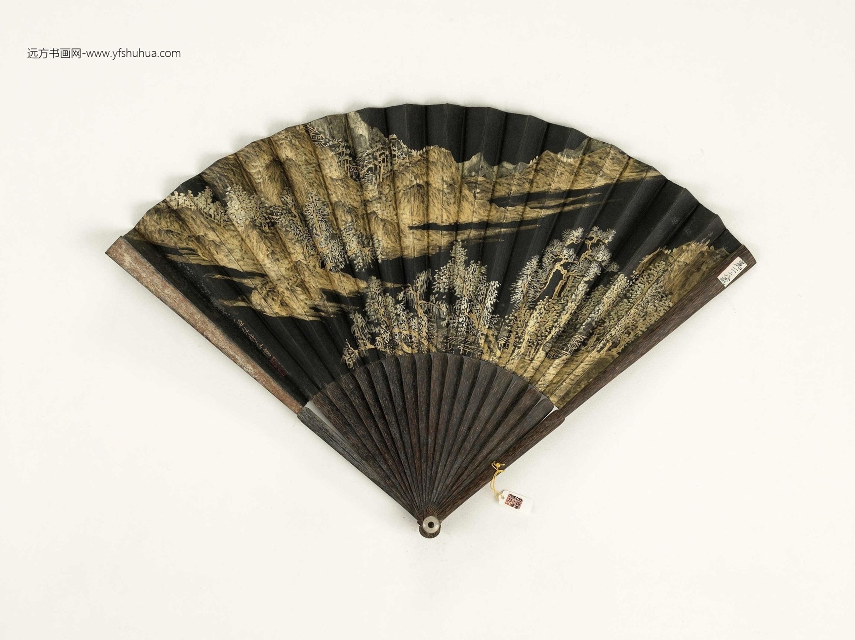 25732__清刘纶题唐寅嵩山十景弘旿画山水.成扇故扇00136000000__K2E001360N000000000PAA