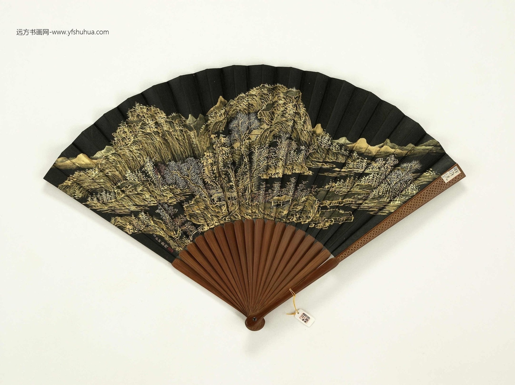 26217__清永琰书乾隆御制题养和精舍弘旿画山水.成扇.故扇00128900000__K2E001289N000000000PAA